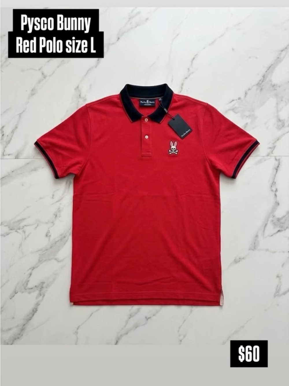 Red Psyco Bunny Polo Size Large